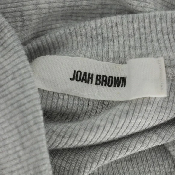 Joah Brown Womens Heather Grey Ribbed Long Sleeve Crew Neck Crop Top Size XS/S - Picture 7 of 8